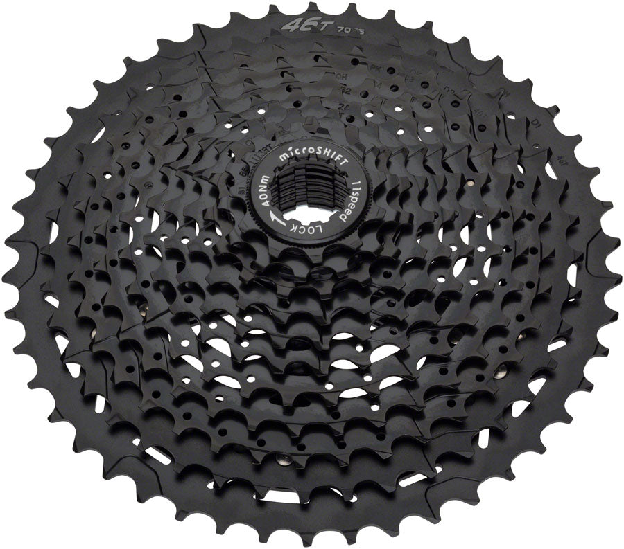 microSHIFT H11 Cassette - 11 Speed, 11-42t, Black, ED Coated MPN: CS-H113 11-42 UPC: 657993146293 Cassettes H11 11-Speed Cassette