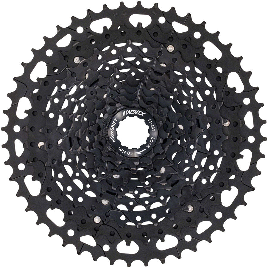 microSHIFT ADVENT X Cassette - 10 Speed, 11-48t, Black, Alloy Spider