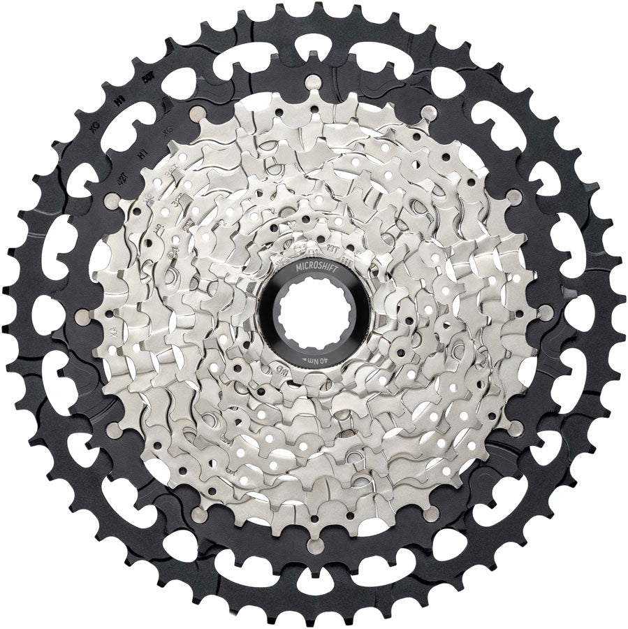 microSHIFT Advent MX G-Series Cassette - 11-Speed, 11-50t, Aluminum Spider, Silver/Black, For HG Driver