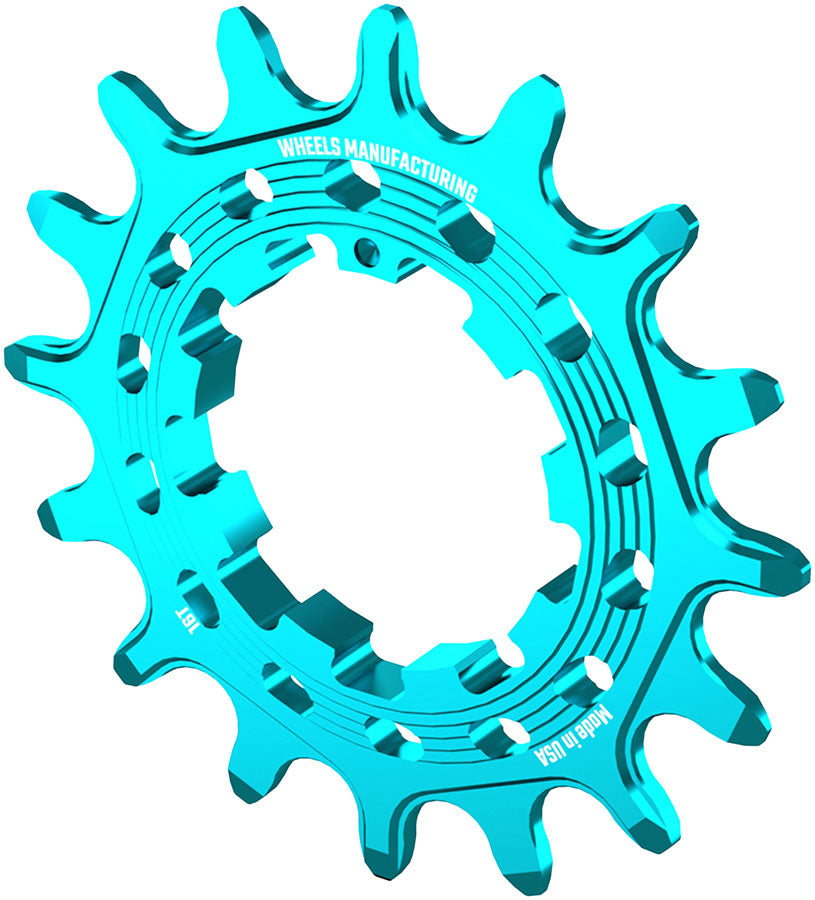 Wheels Manufacturing SOLO HG Cog - 16t, Fits SOLO-HG Kits, Teal - Driver and Single Cog - Solo-HG Narrow-Wide Single Speed Cog