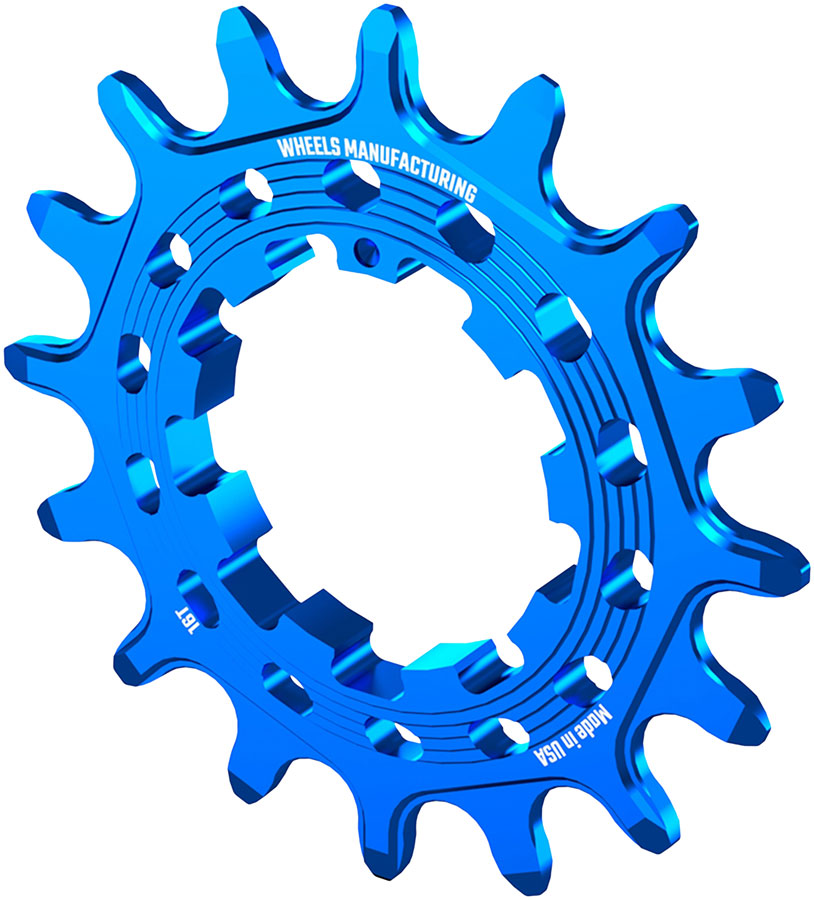 Wheels Manufacturing SOLO HG Cog - 16t, Fits SOLO-HG Kits, Blue - Driver and Single Cog - Solo-HG Narrow-Wide Single Speed Cog