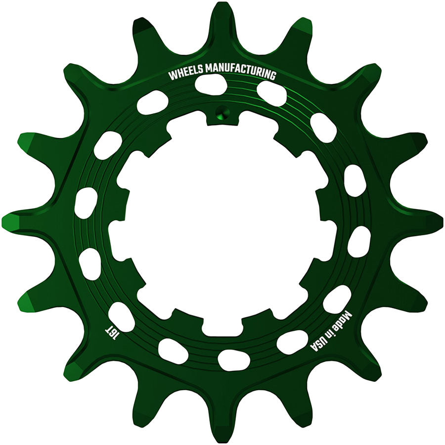 Wheels Manufacturing SOLO HG Cog - 16t, Fits SOLO-HG Kits, Green MPN: SOLO-HG-16T-8 UPC: 810124713645 Driver and Single Cog Solo-HG Narrow-Wide Single Speed Cog