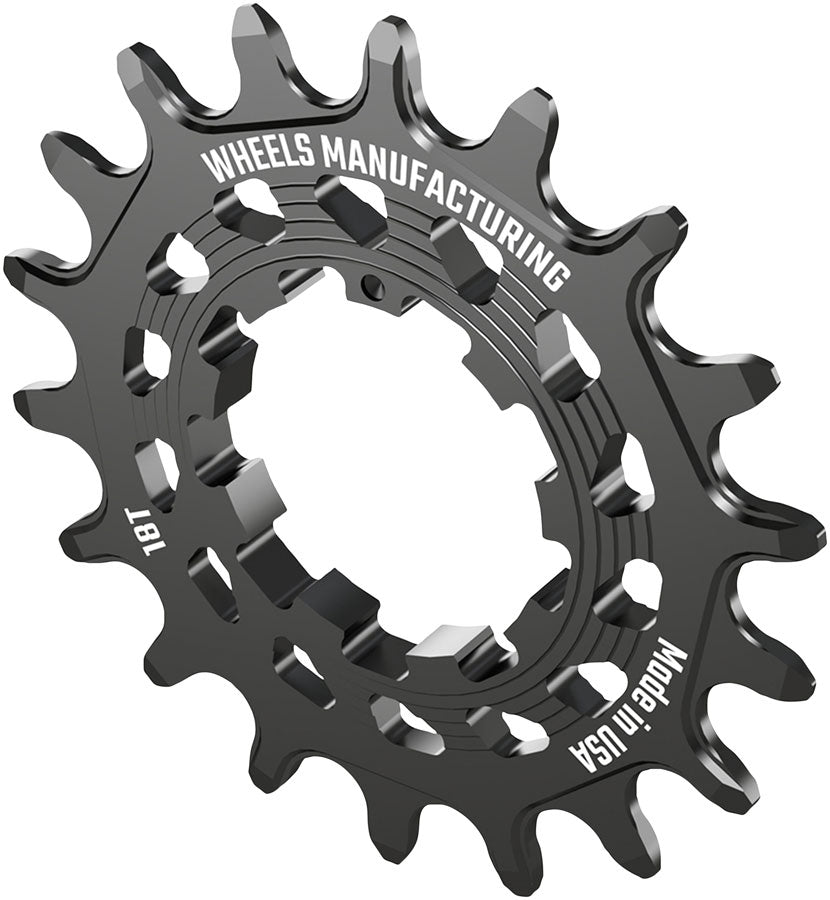 Wheels Manufacturing SOLO HG Cog - 18t, Fits SOLO-HG Kits, Black - Driver and Single Cog - Solo-HG Narrow-Wide Single Speed Cog