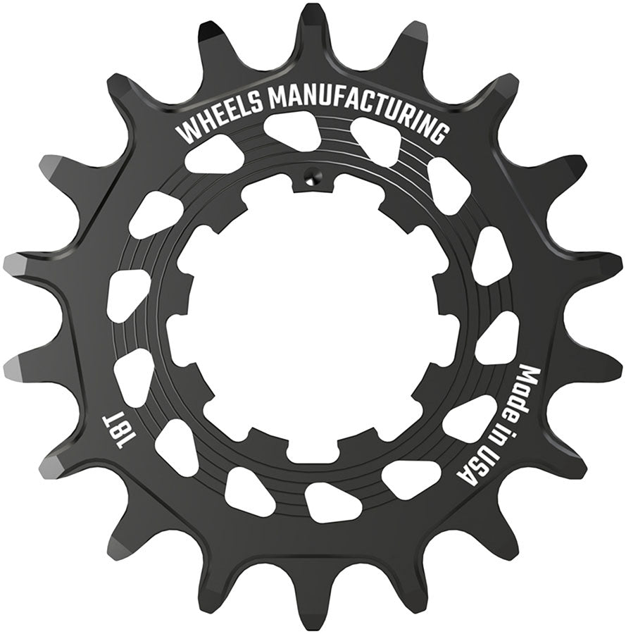 Wheels Manufacturing SOLO HG Cog - 18t, Fits SOLO-HG Kits, Black MPN: SOLO-HG-18T-1 UPC: 810124713652 Driver and Single Cog Solo-HG Narrow-Wide Single Speed Cog