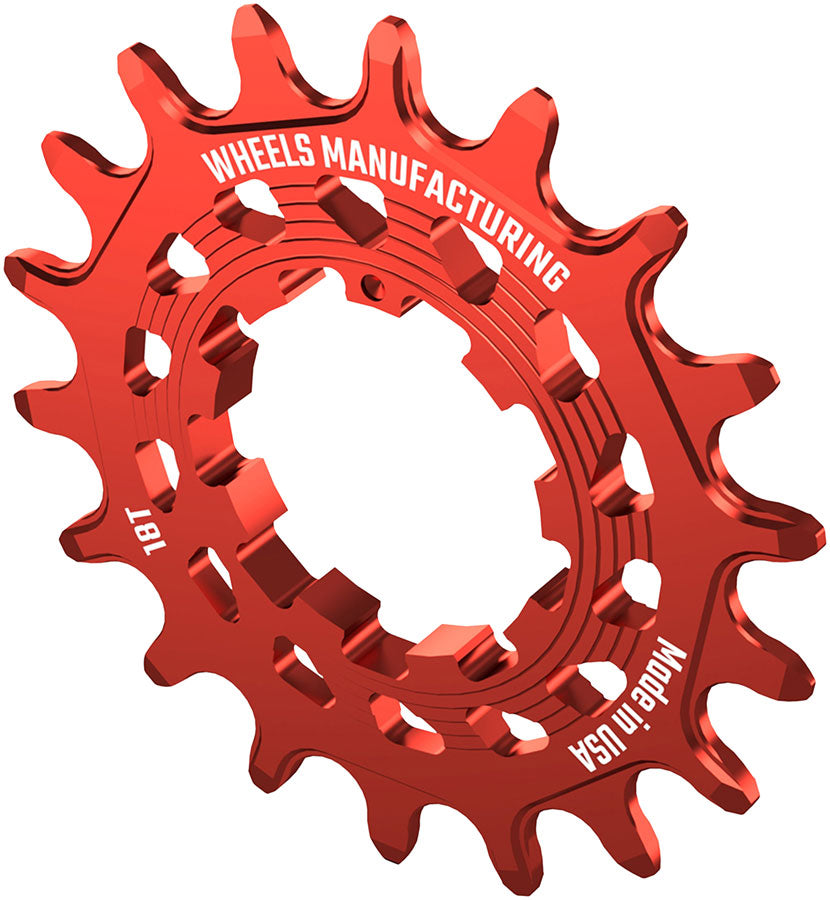 Wheels Manufacturing SOLO HG Cog - 18t, Fits SOLO-HG Kits, Red - Driver and Single Cog - Solo-HG Narrow-Wide Single Speed Cog