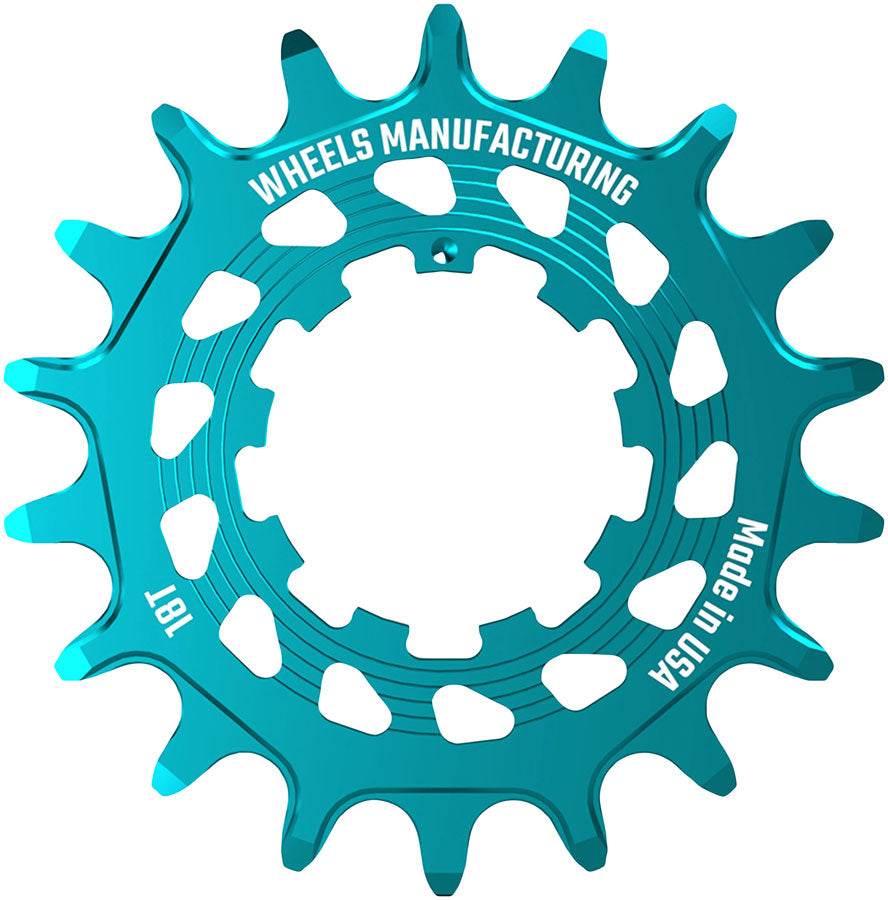 Wheels Manufacturing SOLO HG Cog - 18t, Fits SOLO-HG Kits, Teal MPN: SOLO-HG-18T-5 UPC: 810124713683 Driver and Single Cog Solo-HG Narrow-Wide Single Speed Cog