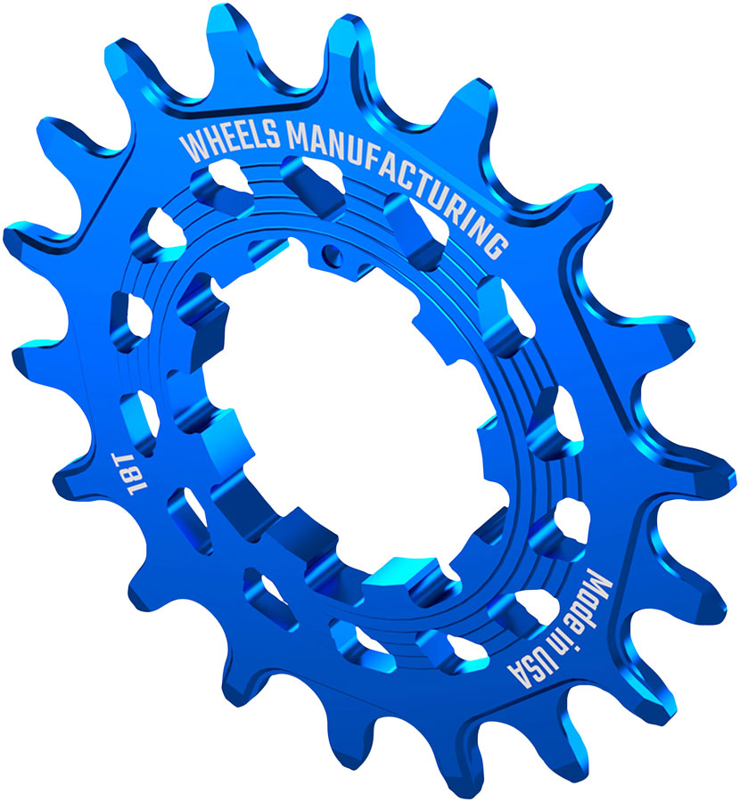 Wheels Manufacturing SOLO HG Cog - 18t, Fits SOLO-HG Kits, Blue - Driver and Single Cog - Solo-HG Narrow-Wide Single Speed Cog