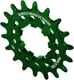 Wheels Manufacturing SOLO HG Cog - 18t, Fits SOLO-HG Kits, Green - Driver and Single Cog - Solo-HG Narrow-Wide Single Speed Cog