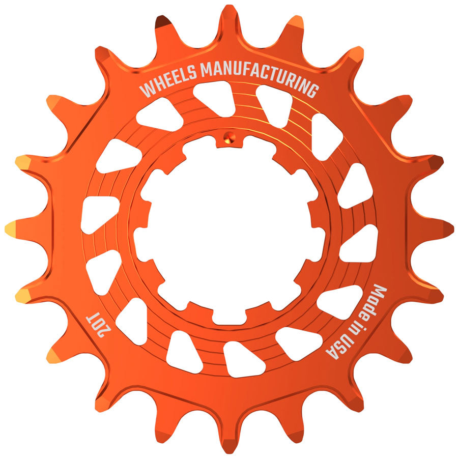Wheels Manufacturing SOLO HG Cog - 20t, Fits SOLO-HG Kits, Orange MPN: SOLO-HG-20T-3 UPC: 810124713744 Driver and Single Cog Solo-HG Narrow-Wide Single Speed Cog