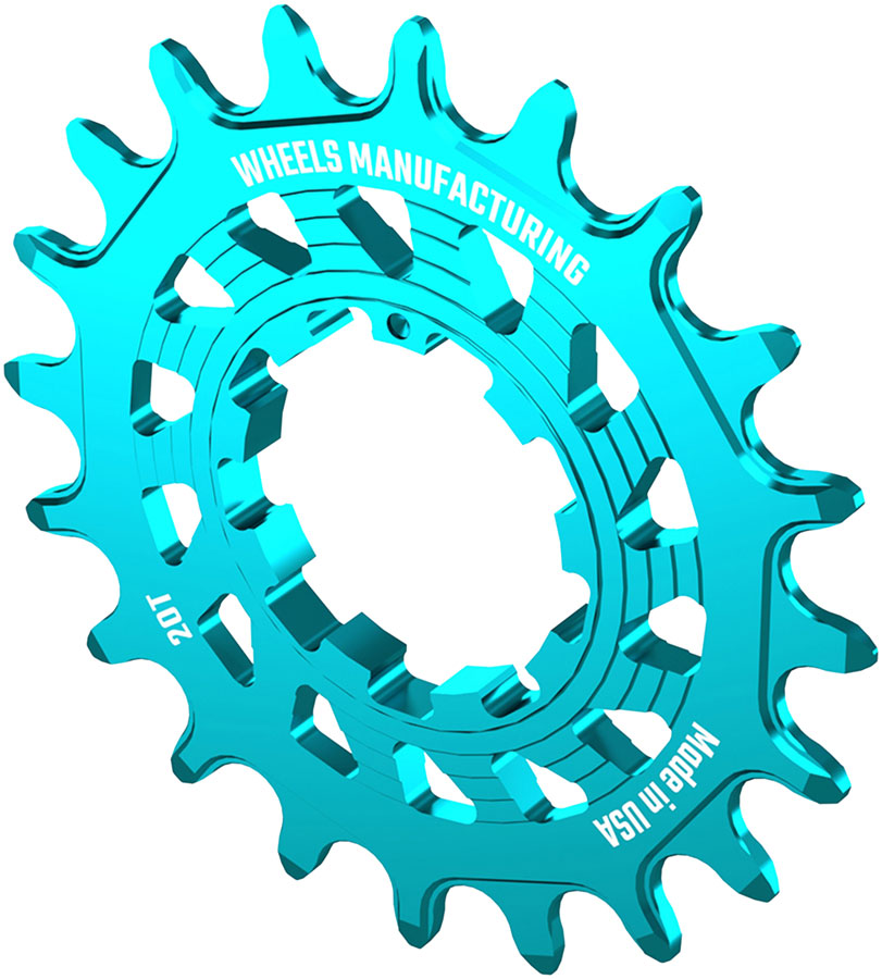 Wheels Manufacturing SOLO HG Cog - 20t, Fits SOLO-HG Kits, Teal - Driver and Single Cog - Solo-HG Narrow-Wide Single Speed Cog