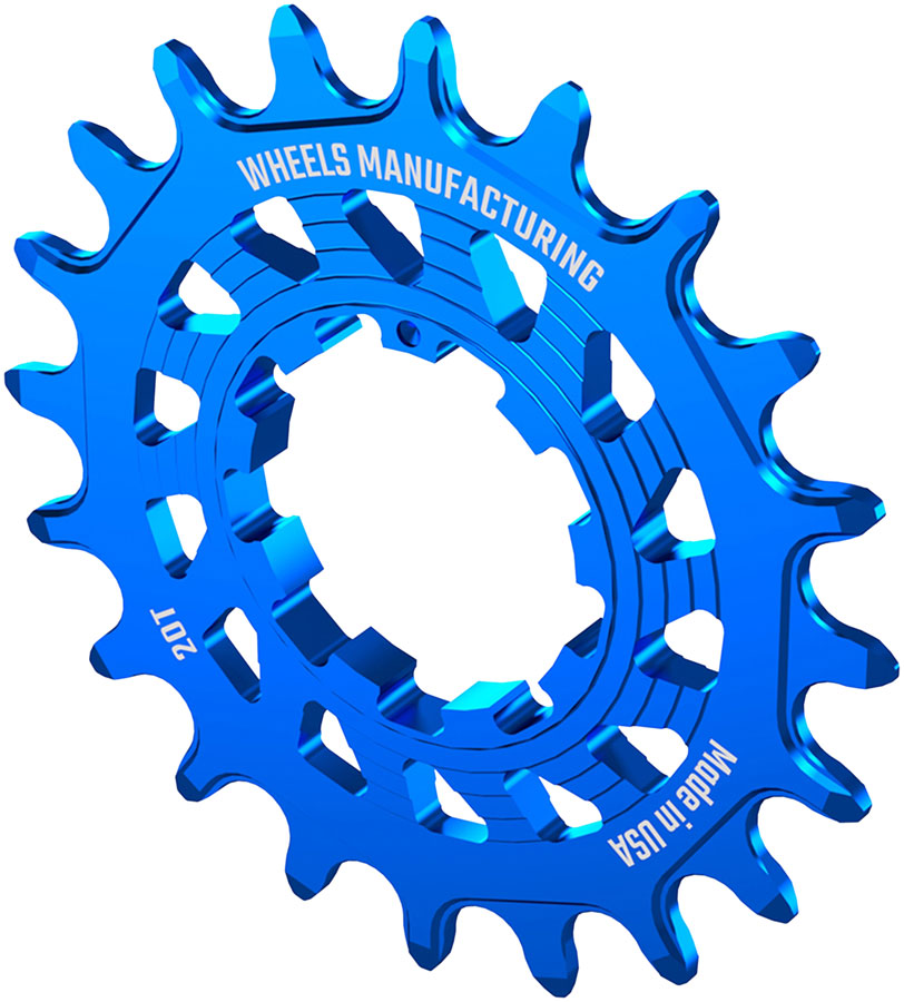 Wheels Manufacturing SOLO HG Cog - 20t, Fits SOLO-HG Kits, Blue - Driver and Single Cog - Solo-HG Narrow-Wide Single Speed Cog