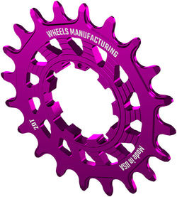 Wheels Manufacturing SOLO HG Cog - 20t, Fits SOLO-HG Kits, Purple - Driver and Single Cog - Solo-HG Narrow-Wide Single Speed Cog