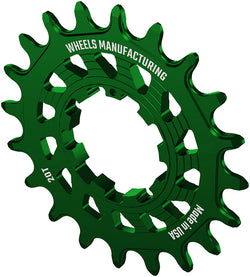 Wheels Manufacturing SOLO HG Cog - 20t, Fits SOLO-HG Kits, Green - Driver and Single Cog - Solo-HG Narrow-Wide Single Speed Cog