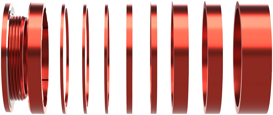 Wheels Manufacturing SOLO-HG Single Speed Conversion Kit - For HG Style Hubs, Red MPN: SOLO-HG-KIT-02 UPC: 810124713522 Single Speed Spacer Kit Solo-HG Single Speed Conversion Kit