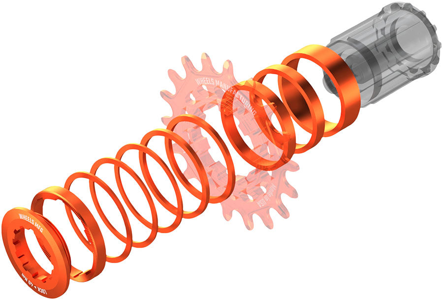 Wheels Manufacturing SOLO-HG Single Speed Conversion Kit - For HG Style Hubs, Orange - Single Speed Spacer Kit - Solo-HG Single Speed Conversion Kit