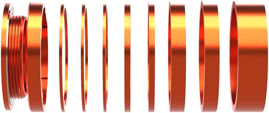 Wheels Manufacturing SOLO-HG Single Speed Conversion Kit - For HG Style Hubs, Orange MPN: SOLO-HG-KIT-03 UPC: 810124713539 Single Speed Spacer Kit Solo-HG Single Speed Conversion Kit