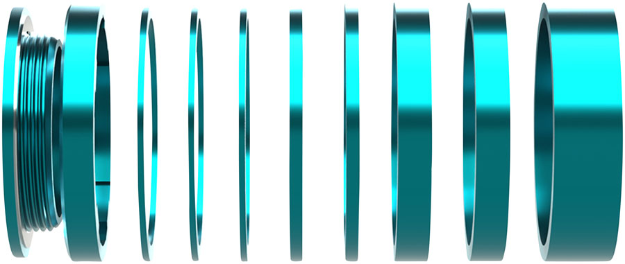 Wheels Manufacturing SOLO-HG Single Speed Conversion Kit - For HG Style Hubs, Teal MPN: SOLO-HG-KIT-05 UPC: 810124713546 Single Speed Spacer Kit Solo-HG Single Speed Conversion Kit