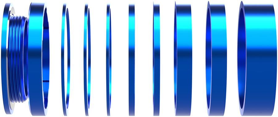 Wheels Manufacturing SOLO-HG Single Speed Conversion Kit - For HG Style Hubs, Blue MPN: SOLO-HG-KIT-06 UPC: 810124713553 Single Speed Spacer Kit Solo-HG Single Speed Conversion Kit