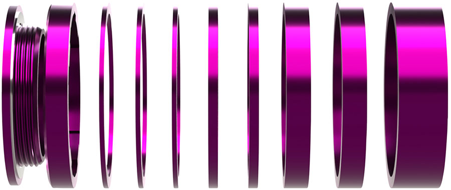 Wheels Manufacturing SOLO-HG Single Speed Conversion Kit - For HG Style Hubs, Purple MPN: SOLO-HG-KIT-07 UPC: 810124713560 Single Speed Spacer Kit Solo-HG Single Speed Conversion Kit