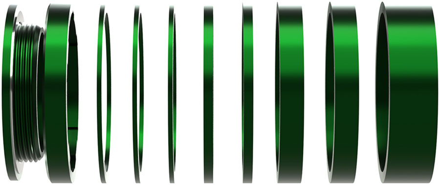 Wheels Manufacturing SOLO-HG Single Speed Conversion Kit - For HG Style Hubs, Green MPN: SOLO-HG-KIT-08 UPC: 810124713577 Single Speed Spacer Kit Solo-HG Single Speed Conversion Kit