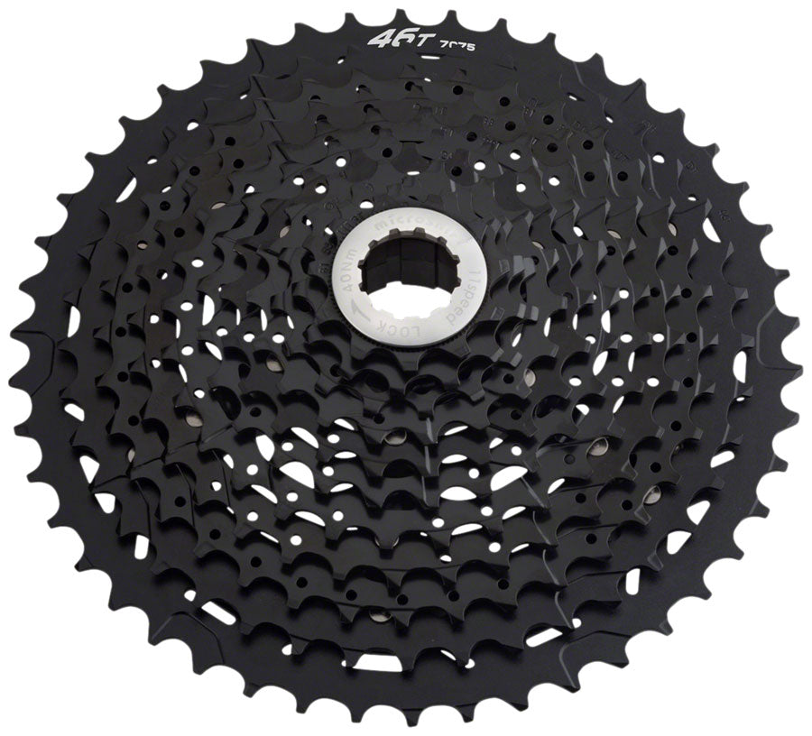 microSHIFT G11 Cassette - 11 Speed, 11-46T, Alloy Spider, Black, ED Coated MPN: CS-G113 11-46 UPC: 657993356104 Cassettes G11 11-Speed Cassette