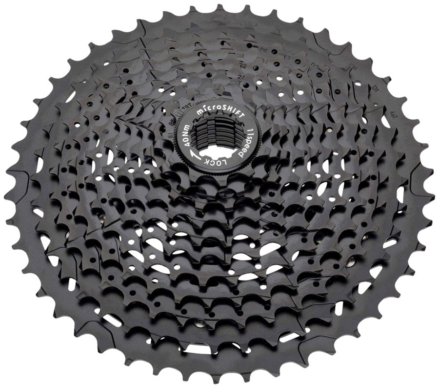 microSHIFT H11 Cassette - 11 Speed, 11-46T, Black, ED Coated MPN: CS-H113 11-46 UPC: 657993356128 Cassettes H11 11-Speed Cassette