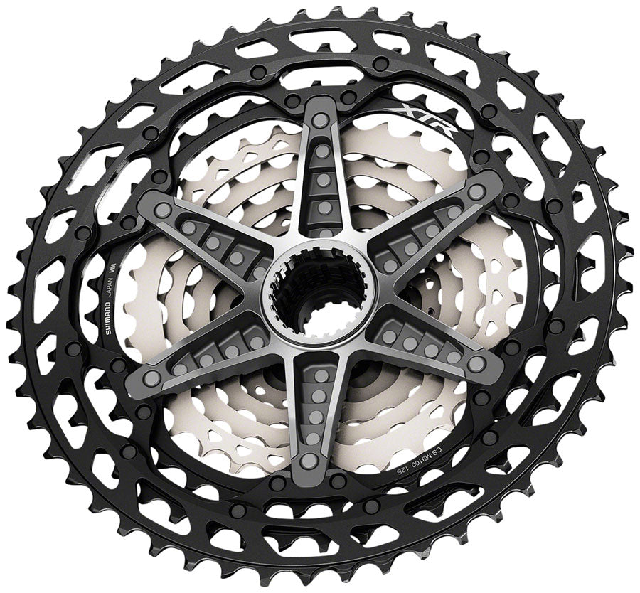 パーツ Shimano XTR CS-M9101-12 10-45T(12S) Shimano CS-M9101-12 Cassette - 12-Speed, 10-45t, Black/Gray
