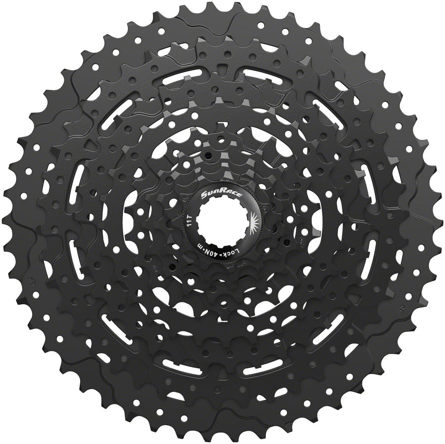 SunRace M993 Cassette - 9 Speed, 11-50t, ED Black, Alloy Spider and Lockring MPN: CSM993.9A50.ES0 Cassettes M993 9-Speed Cassette