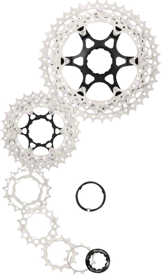 SunRace MS3 Cassette - 10 Speed, 11-42t, Silver Cassettes Cassette