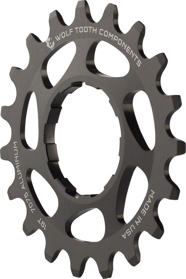 Wolf Tooth Single Speed Aluminum Cog - 19t, Compatible with 3/32" Chains, Black MPN: AL-SS-COG19 UPC: 812719021173 Driver and Single Cog Aluminum Single Speed Cog