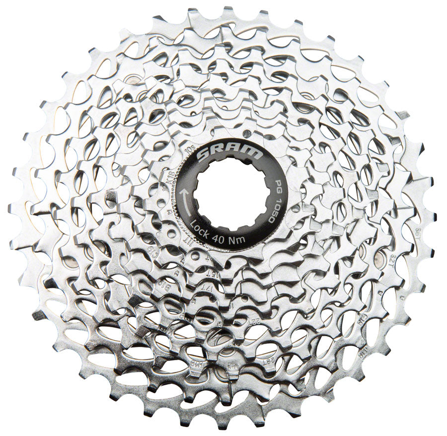 SRAM PG-1050 Cassette - 10 Speed, 11-36t, Silver MPN: 00.2418.034.004 UPC: 710845709487 Cassettes PG-1050 10 Speed Cassette