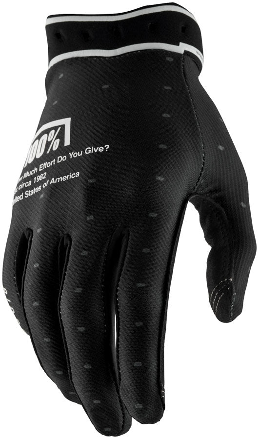 100% Ridefit Gloves - Black, Medium