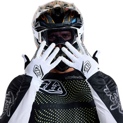 Troy Lee Designs Air Glove   Mono White, Medium - Gloves - Air Gloves