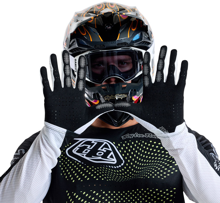 Troy Lee Designs Air Glove   Mono White, Small - Gloves - Air Gloves