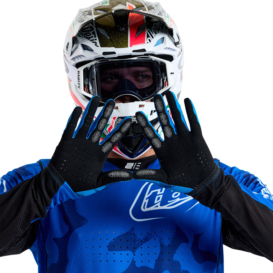 Troy Lee Designs Air Glove   Blotted Bright Blue, Small - Gloves - Air Gloves