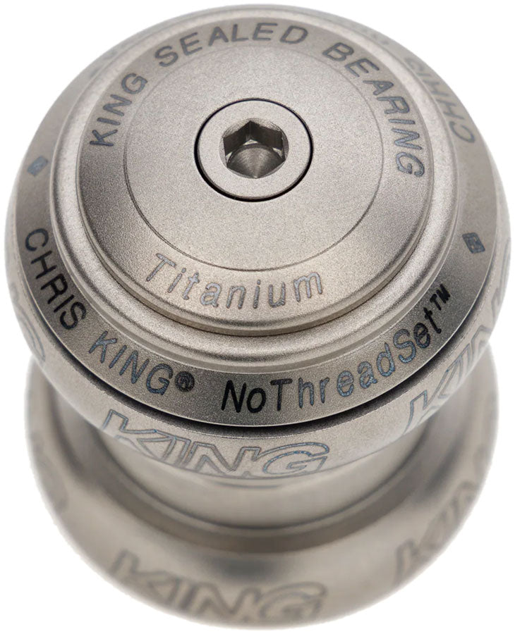 Chris King NoThreadSet Titanium Headset - 1-1/8", EC34 Upper / EC34 Lower, Titanium MPN: BHTI UPC: 841529268584 Headsets NoThreadSet Titanium Headset
