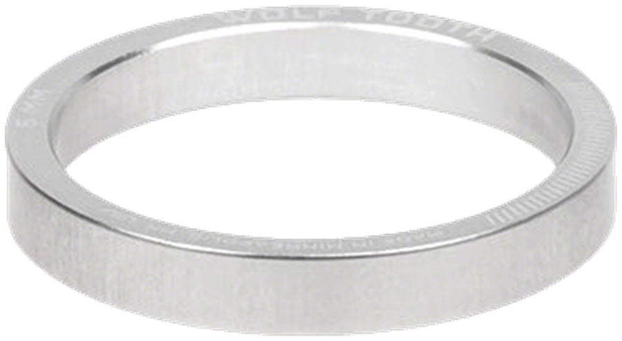 Wolf Tooth Precision Headset Stack Spacer - 5mm, Raw Silver, 1 pc. MPN: SPACER-RSIL-5MM UPC: 810006809572 Headset Stack Spacer Precision Headset Stack Spacer
