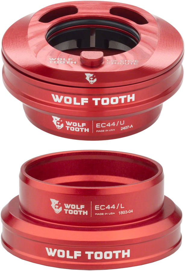 Wolf Tooth Premium Internal Headset - EC44 Upper / EC44 Lower, For Enve In-Route System Only, Red MPN: EC44U-L-IR-RED Headsets Premium Internal Headset for Enve In-Route System