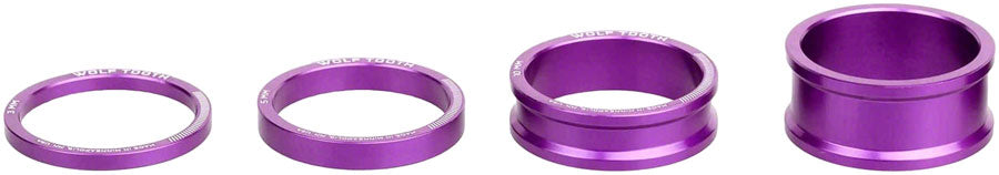 Wolf Tooth Precision Headset Stack Spacer Kit - 3mm, 5mm , 10mm, 15mm, Ultraviolet Purple MPN: SPACER-PRU-KIT1 UPC: 810159401036 Headset Stack Spacer Precision Spacer Kit