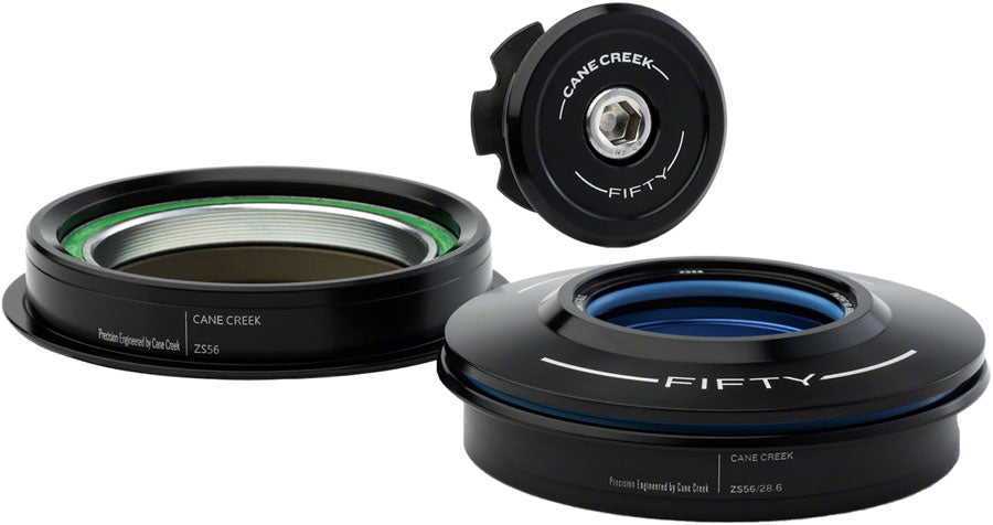 Cane Creek 50 Headset - ZS56/28.6/H8 Upper | ZS56/40 Lower, Tapered, Black MPN: BAA2363K UPC: 840226017938 Headsets 50-Series Headset