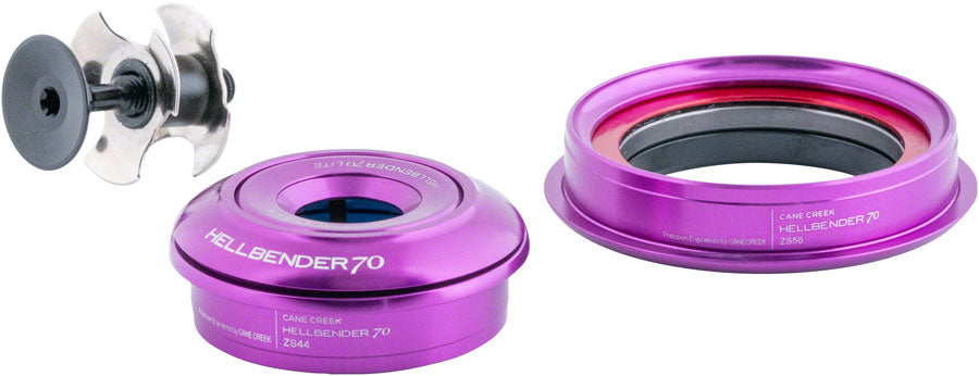 Cane Creek Hellbender 70 Lite Headset - ZS44/28.6/H8 Upper | ZS56/40 Lower, Tapered, Purple MPN: BAA2170PP UPC: 840226025681 Headsets Hellbender 70 Lite Headset