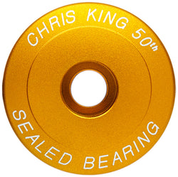 Chris King Headset Stem Cap - 1-1/8", Matte Gold 50th Anniversary MPN: PHS456Y2 UPC: 841529278842 Headset Top Cap Headset Stem Cap