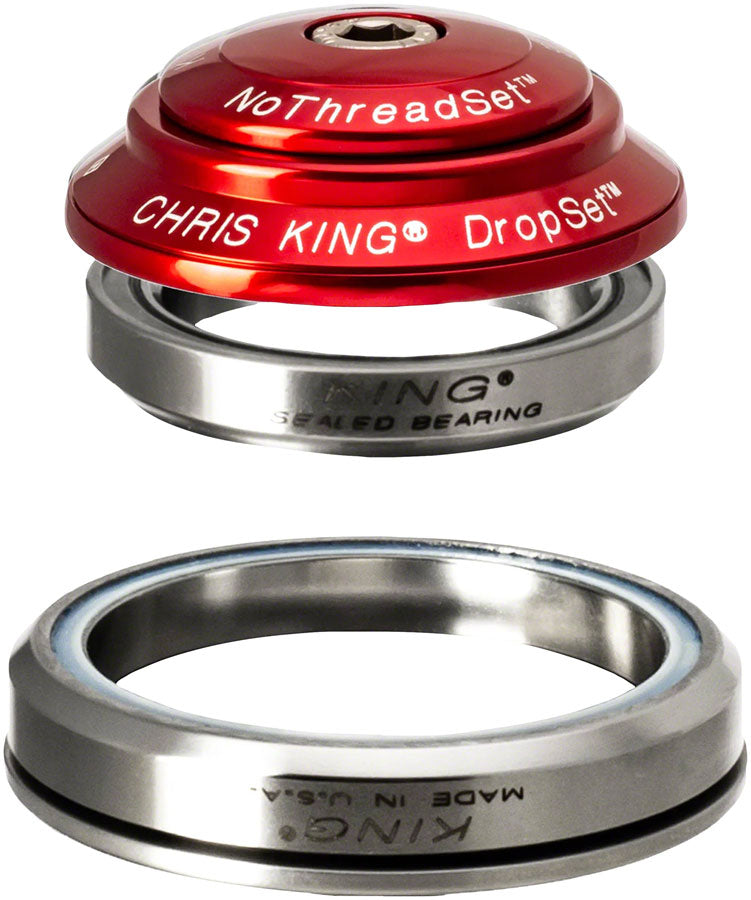 Chris King DropSet 3 Headset - 1-1/8 - 1.5", 41/52mm, 36 Deg, Red MPN: CBR1 UPC: 841529091588 Headsets DropSet 3 Headset