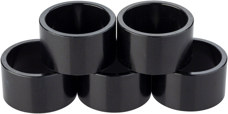 Problem Solvers Headset Stack Spacer - 28.6, 20mm, Aluminum, Black, Bag of 5