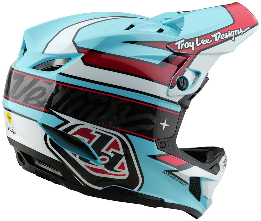 Troy Lee Designs D4 Polyacrylite Helmet   Linear Blue, Small - Helmets - D4 Polyacrylite Helmet