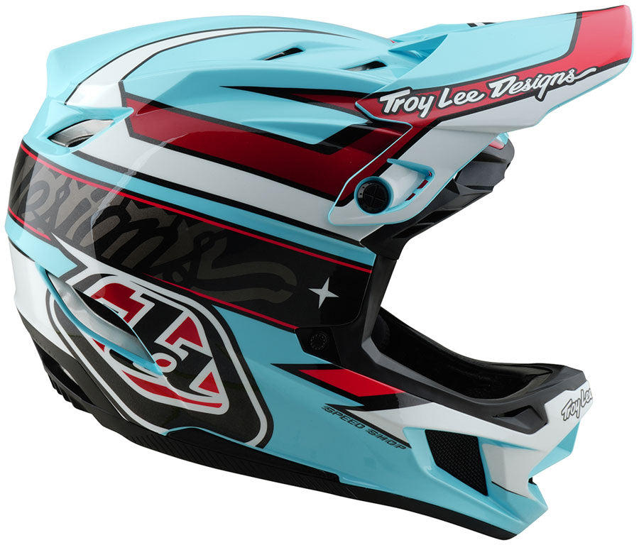 Troy Lee Designs D4 Polyacrylite Helmet   Linear Blue, Large - Helmets - D4 Polyacrylite Helmet