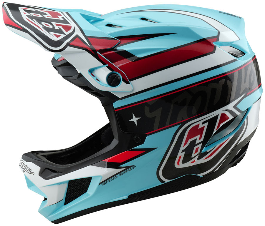 Troy Lee Designs D4 Polyacrylite Helmet   Linear Blue, Large