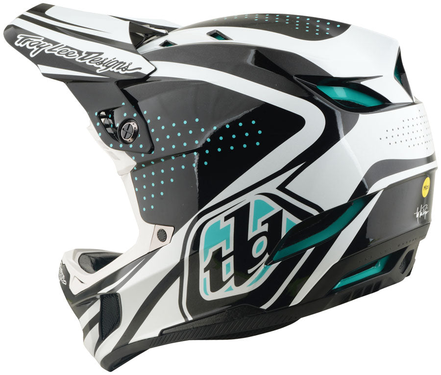 Troy Lee Designs D4 Polyacrylite Helmet   The Line Charcoal / White, Large - Helmets - D4 Polyacrylite Helmet