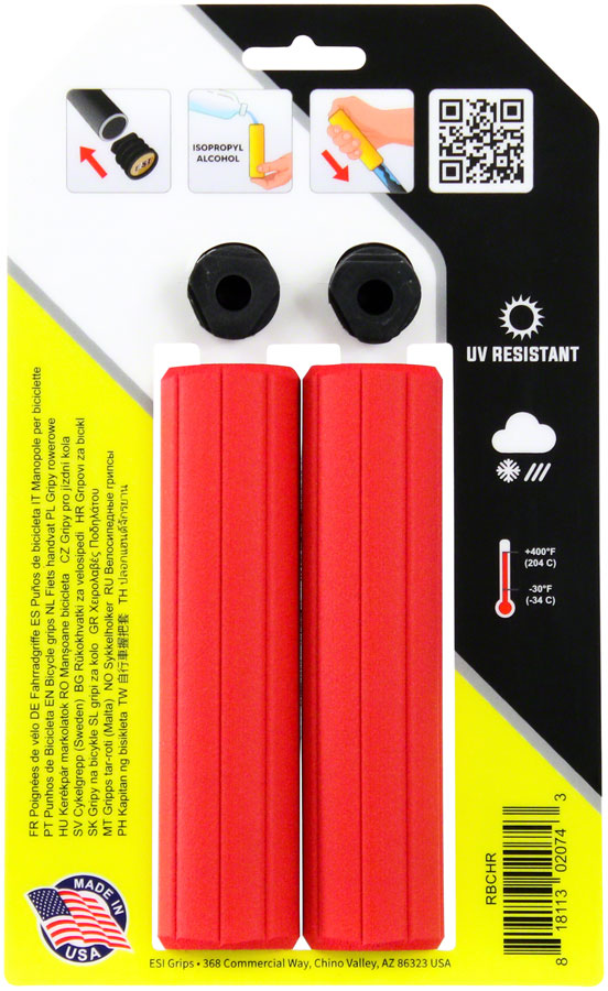 ESI Ribbed Chunky Grips - Red Grip 818113020743 Color Black | Part #