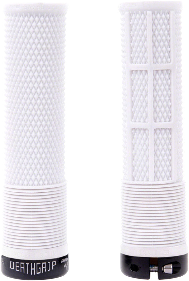 DMR DeathGrip Flangeless Grips - Thin, Lock-On, White